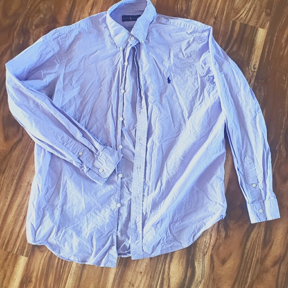 Ralph Lauren Other - Purple and white plaid men's Ralph Lauren button down shirt